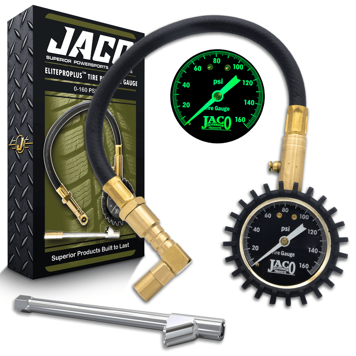 EliteProPlus™ Tire Pressure Gauge with Dually Air Chuck - 160 PSI - Magnadyne