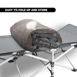 Extra Thick Folding Cot Pad, Soft Rabbit Hair Velvet, Brown Gary - Magnadyne