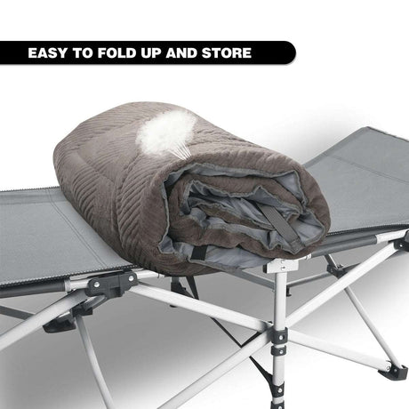 Extra Thick Folding Cot Pad, Soft Rabbit Hair Velvet, Brown Gary - Magnadyne