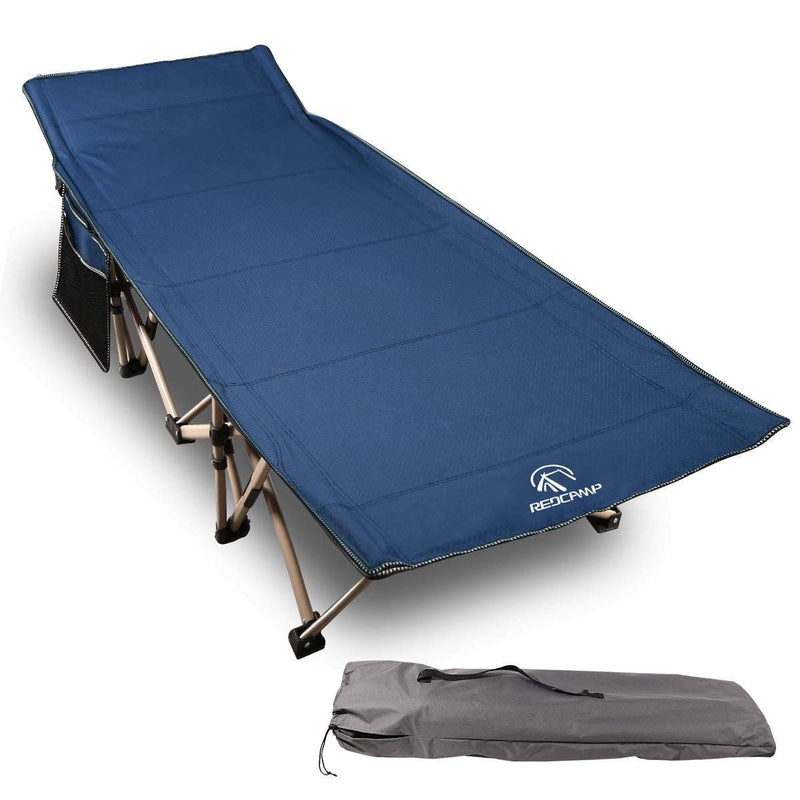 Extra Wide Folding Camping Cot for Adults, Grey Blue Green - Magnadyne