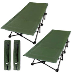 Extra Wide Folding Camping Cot for Adults, Grey Blue Green - Magnadyne