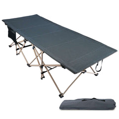 Extra Wide Folding Camping Cot for Adults, Grey Blue Green - Magnadyne