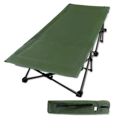 Extra Wide Folding Camping Cot for Adults, Grey Blue Green - Magnadyne