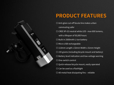 Fenix BC25R LED Bike Light - Magnadyne