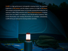 Fenix CL26R High Performance LED Rechargeable Camping Lantern - Magnadyne