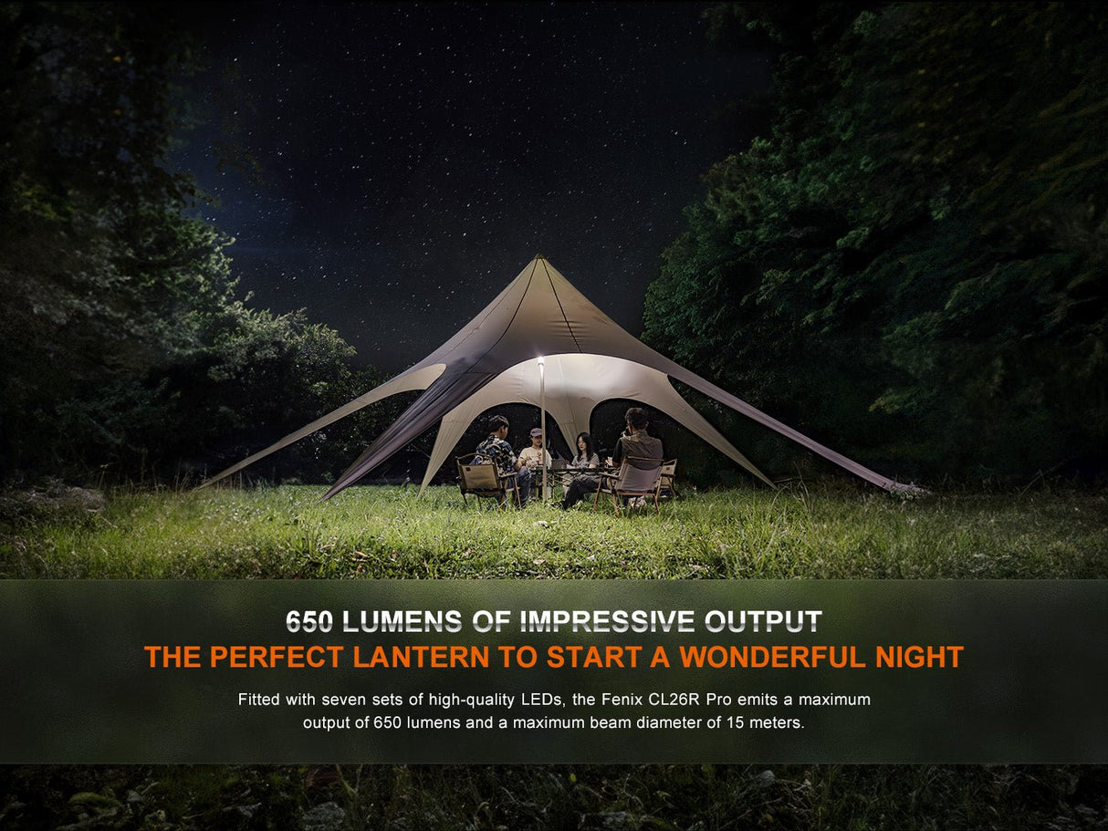 Fenix CL26R PRO High Performance LED Rechargeable Camping Lantern - Magnadyne