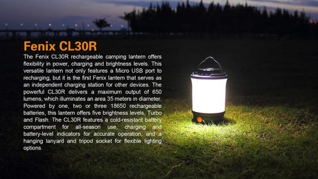Fenix CL30R LED Camping Lantern - Magnadyne