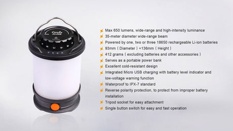 Fenix CL30R LED Camping Lantern - Magnadyne