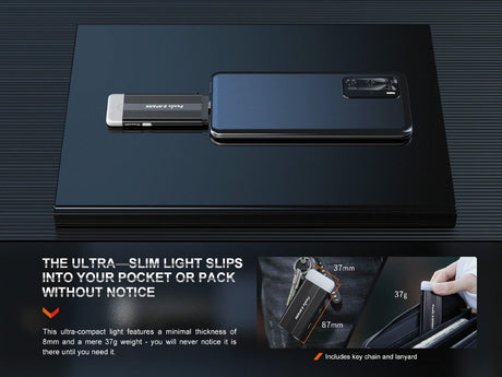Fenix E - SPARK Ultra - Thin Powerbank LED Flashlight - Magnadyne