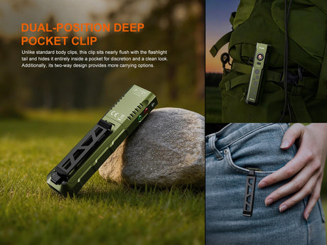 Fenix E08R UE Multi-Light EDC Flashlight With Red Light & Green Laser - Magnadyne