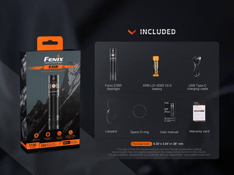 Fenix E35R High-Performance Rechargeable LED Flashlight - Magnadyne