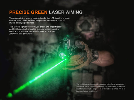 Fenix GL23R Green Laser Tactical Light - Magnadyne