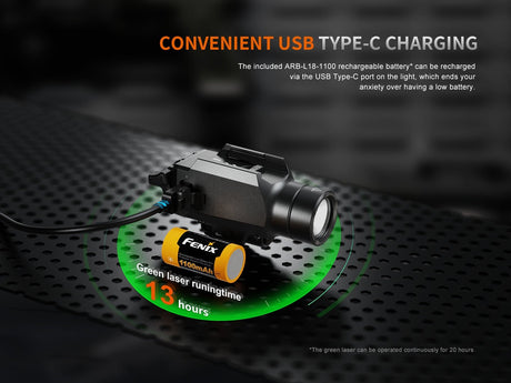 Fenix GL23R Green Laser Tactical Light - Magnadyne