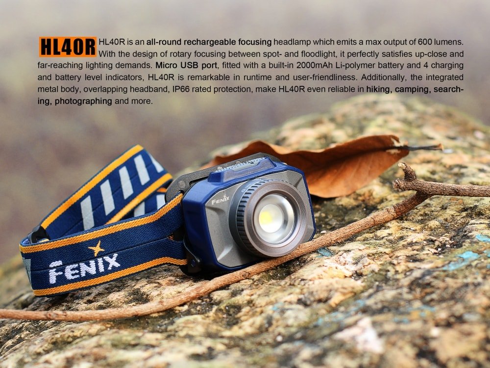 Fenix HL40R Focusable USB Rechargeable LED Headlamp - Magnadyne
