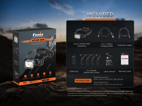 Fenix HP35R Search and Rescue Headlamp - Magnadyne