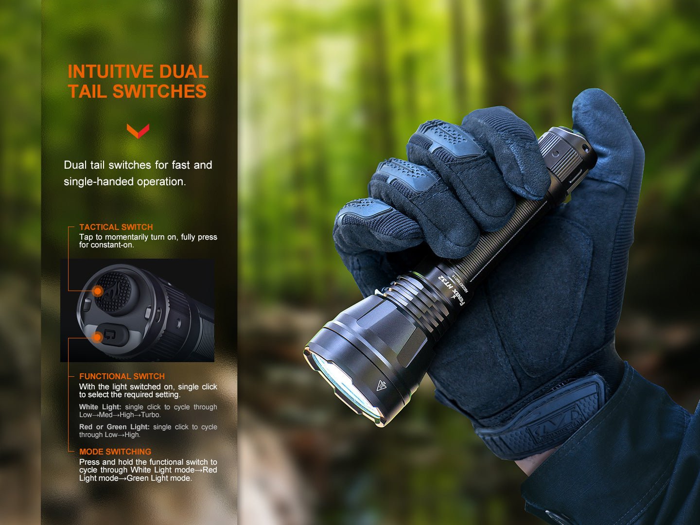 Fenix HT32 Hunting Flashlight with Red & Green Output – Magnadyne