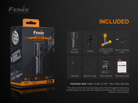 Fenix LR35R Rechargeable LED Flashlight - 10,000 Lumens - Magnadyne