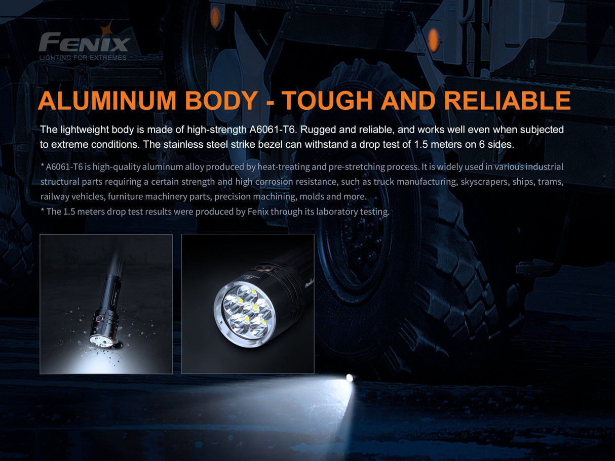 Fenix LR35R Rechargeable LED Flashlight - 10,000 Lumens - Magnadyne