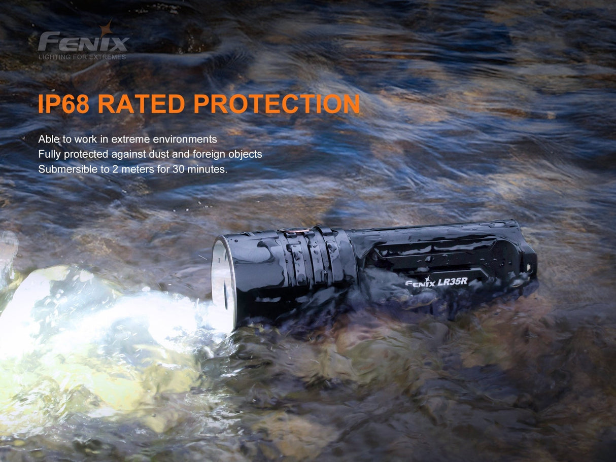 Fenix LR35R Rechargeable LED Flashlight - 10,000 Lumens - Magnadyne