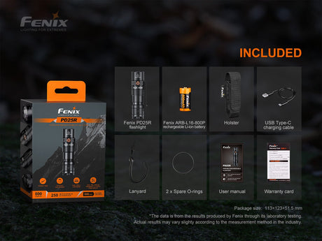 Fenix PD25R Rechargeable LED Flashlight - Magnadyne