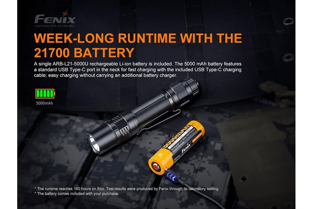 Fenix PD36 TAC Tactical Flashlight - 3000 Lumens - Magnadyne