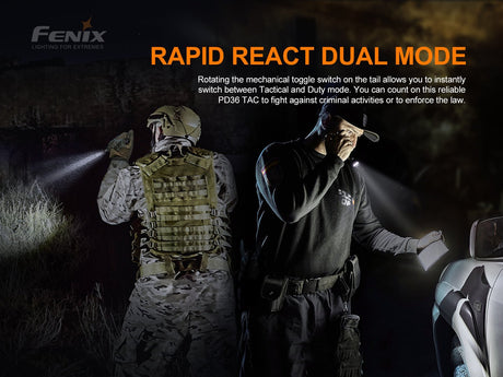 Fenix PD36 TAC Tactical Flashlight - 3000 Lumens - Magnadyne