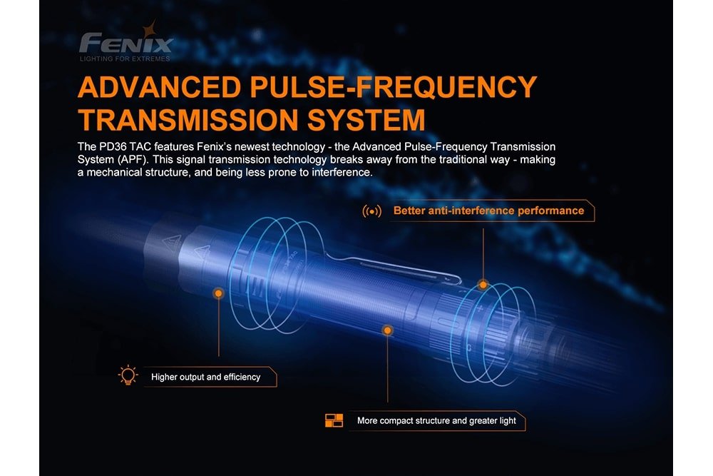Fenix PD36 TAC Tactical Flashlight - 3000 Lumens - Magnadyne