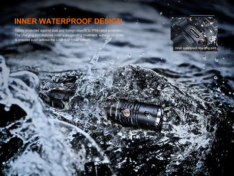 Fenix PD36R V2 Compact Rechargeable Tactical Flashlight - 1700 Lumens - Magnadyne