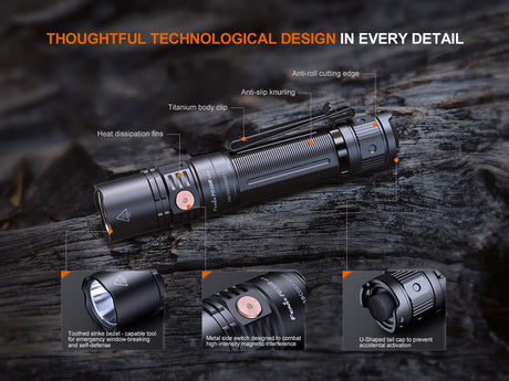 Fenix PD36R V2 Compact Rechargeable Tactical Flashlight - 1700 Lumens - Magnadyne
