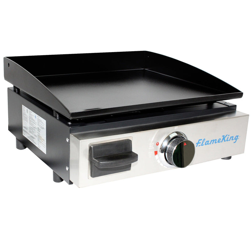 Flame King 17 inch LP Griddle with Small Regulator for RV pullout - Magnadyne