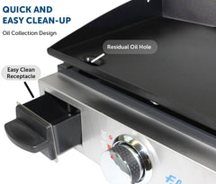 Flame King 17 inch LP Griddle with Small Regulator for RV pullout - Magnadyne