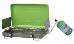 Flame King 2 Burner Portable Propane Gas Camping Stove Grill - Magnadyne