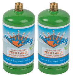 Flame King 2 Pack 1 lb. Refillable Propane Tank Cylinder - Magnadyne