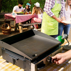 Flame King Flat Top Portable Propane Cast Iron Grill Griddle - Magnadyne