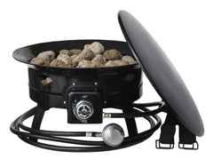 Flame King Outdoor Portable Propane Gas 19″ Fire Pit Bowl with Self Igniter Cover Carry Straps - Magnadyne