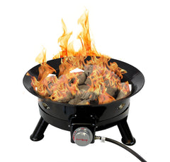 Flame King Outdoor Portable Propane Gas 24″ Fire Pit Bowl with Self Igniter Cover Carry Straps - Magnadyne