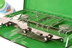 Flame King Portable 3 Burner Grill Propane Gas Camping Stove Toast Tray - Magnadyne