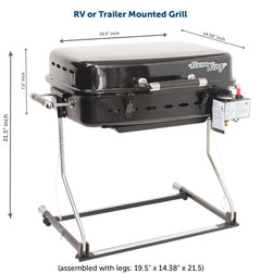 Flame King RV Trailer Mounted Grill BBQ with Carry Bag - Magnadyne