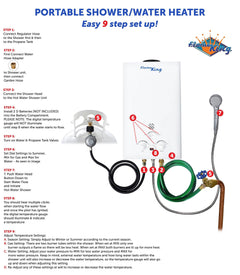 Flame King Tankless RV Camping Hot Shower Propane Water Heater 68,000 BTU