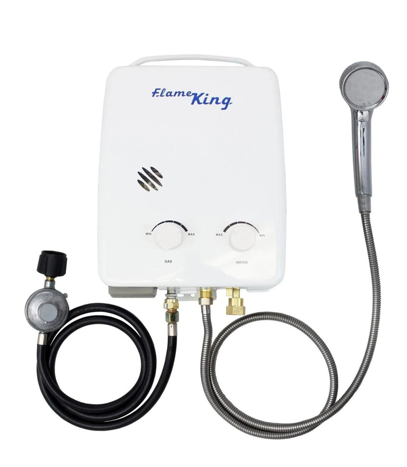 Flame King Tankless RV Camping Hot Shower Propane 5L 1.32GPM Water Heater 34,000 BTU - Magnadyne