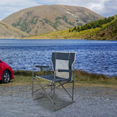 Foldable Camping Director's Chair with Breathable Mesh Back - Magnadyne