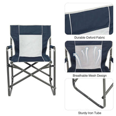 Foldable Camping Director's Chair with Breathable Mesh Back - Magnadyne