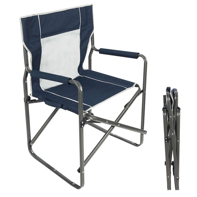 Foldable Camping Director's Chair with Breathable Mesh Back - Magnadyne