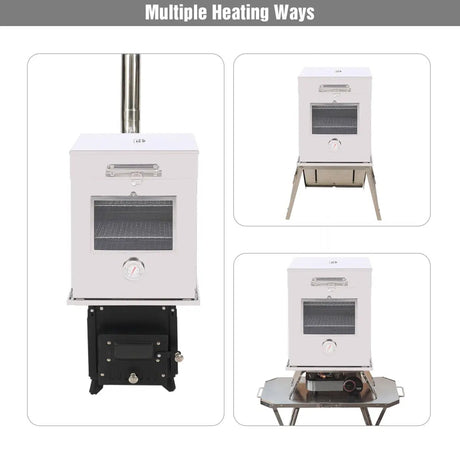 Foldable Stainless Steel Camping Oven with 3 Tier Grill for Propane Stove Baking Outdoor Cooking - Magnadyne