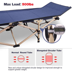 Folding Camping Cots for Adults Heavy Duty, Blue Grey - Magnadyne