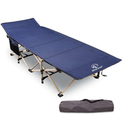 Folding Camping Cots for Adults Heavy Duty, Blue Grey - Magnadyne