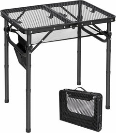 Folding Grill Table for Outside with Adjustable Height Legs - Magnadyne