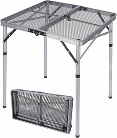 Folding Grill Table for Outside with Adjustable Height Legs - Magnadyne