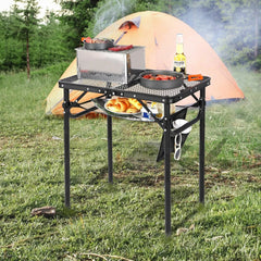 Folding Grill Table for Outside with Adjustable Height Legs - Magnadyne