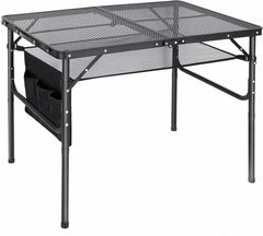 Folding Grill Table for Outside with Adjustable Height Legs - Magnadyne